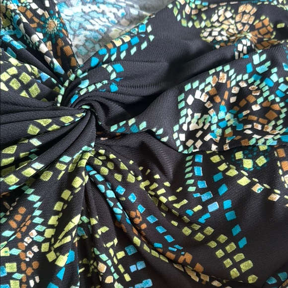 VINTAGE Ronni Nicole by Ouida y2k Stretchy Black with Geo Sundress Plus Size 16 - Picture 4 of 5